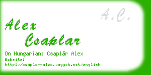 alex csaplar business card